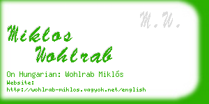 miklos wohlrab business card